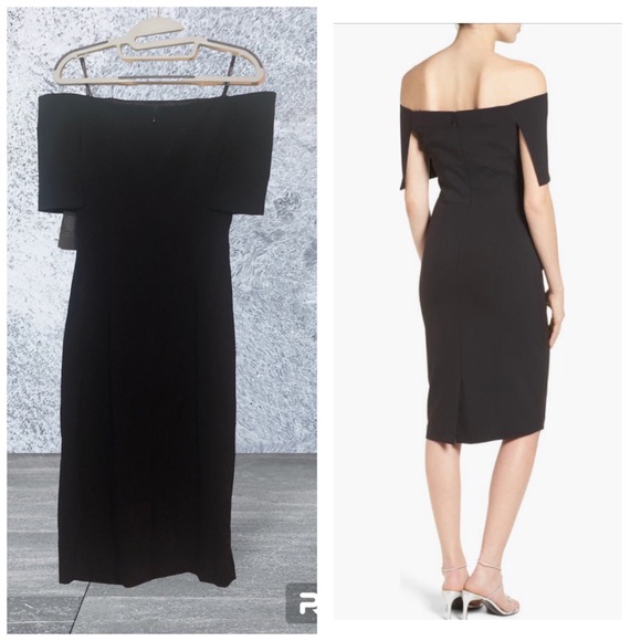 NWT Vince Camuto Popover Cocktail Dress Black Size 6 - Picture 3 of 10